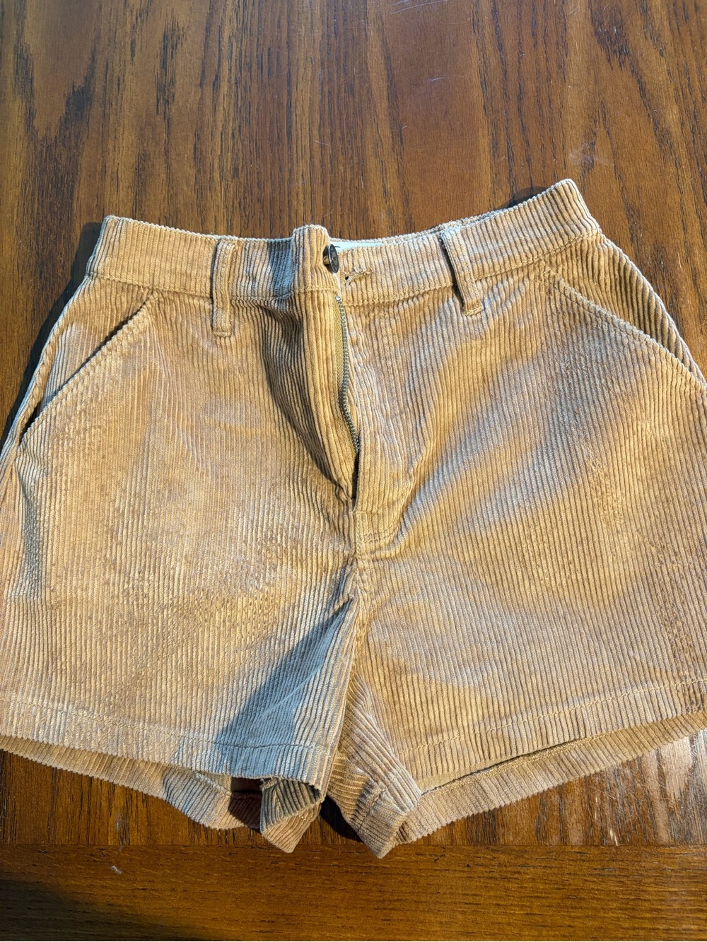 Hollister High-Waist Corduroy Shorts in Light Tan